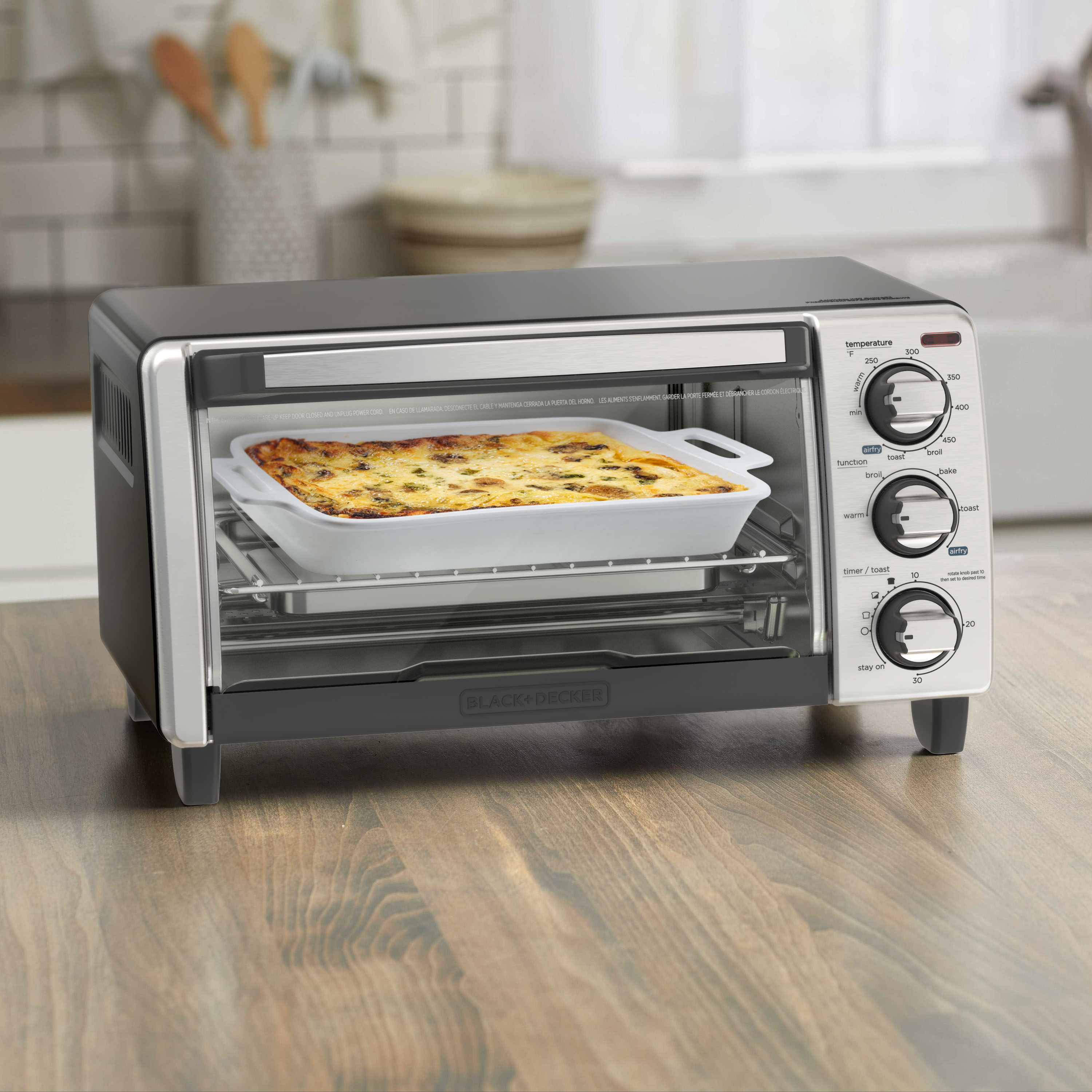 Crisp N Bake Air Fry 4 Slice Toaster Oven | BLACK + DECKER
